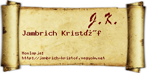 Jambrich Kristóf névjegykártya