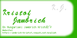 kristof jambrich business card